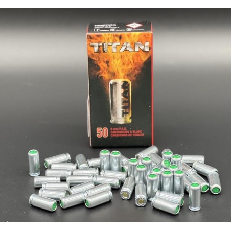 Umarex-Boîte de 50 balles à blanc Titan 9mm PAK-Bazooka-Shop