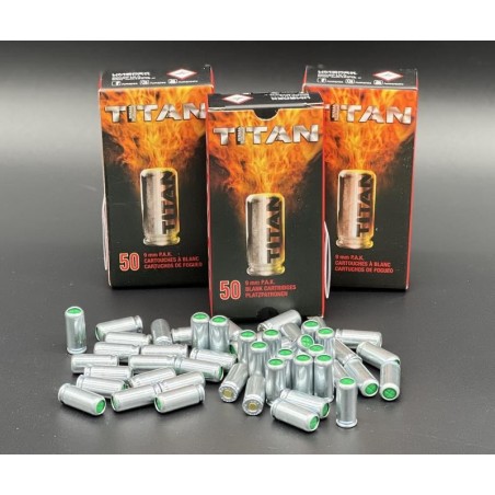 Umarex-Boîte de 50 balles à blanc Titan 9mm PAK-Bazooka-Shop