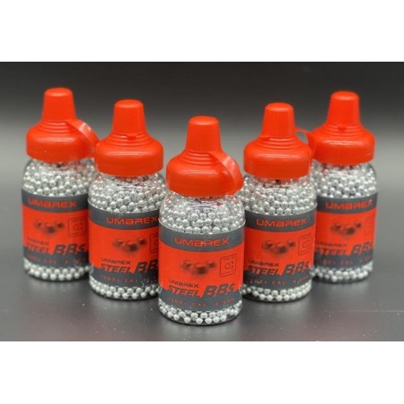 UMAREX - 5X Biberons de 1500 billes acier 4,5mm BB's pour armes CO2
