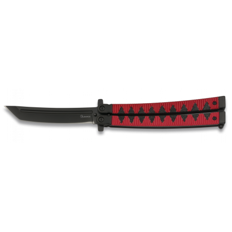 Couteau Papillon Ninja collection Noir et rouge - Albainox - Bazooka-shop