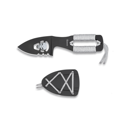 Couteau tactique tour de coup "Tête de mort" lame 5cm