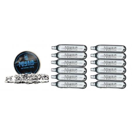 Pack rechargement Boîte de 500 Plombs + 12 Capsules CO2 pas cher