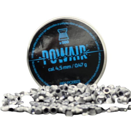 Plombs 4,5mm POWAIR à tête plate boîte de 500 unités Bazooka-Shop