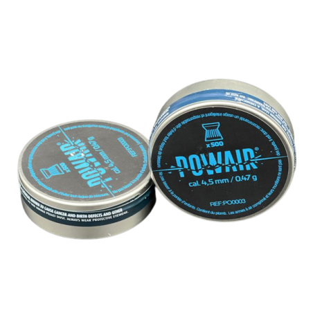 Plombs 4,5mm POWAIR à tête plate boîte de 500 unités Bazooka-Shop