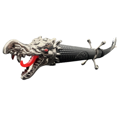 Katana "Black Dragon" noir avec lame acier non tranchante - Pas cher