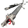 Katana "Black Dragon" noir avec lame acier non tranchante - Pas cher