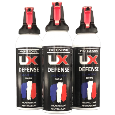 UX PRO / UMAREX - Lot de 3 Bombes Spray GAZ ACTIF CS 100 ml de défense