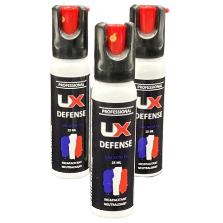 UX PRO / UMAREX - Bombe Spray GAZ ACTIF CS 25 ml de défense. Avec sécurité