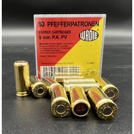Munitions WADIE "Pepper cartridges" 9mm PAK -  10 X munitions poivre