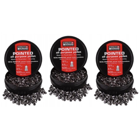 Swiss Arms - 2X Boîte de 500 plombs pointus
