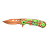 Couteau Pliant - tête de mort vert et marron - Bazooka-shop.fr