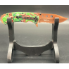Couteau Pliant - tête de mort vert et marron - Bazooka-shop.fr