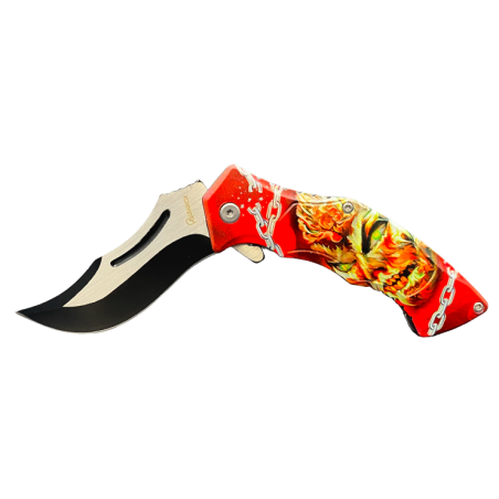 Couteau pliant Zombie 3D 2 côtés -Albainox- coloré