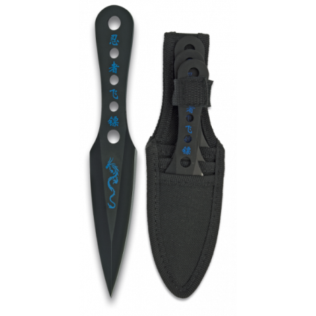 Couteau à lancer - Albainox- Noire à motif bleu - Bazooka-shop.fr