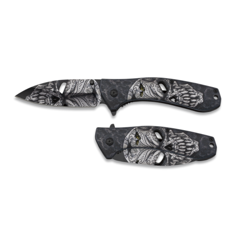 Couteau Pliant - Albainox- tête de mort 3D