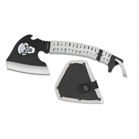 Hache Albainox "Tête de mort" encordage blanc - Lame  8.3cm
