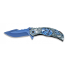 Couteau pliant tête de mort - Albainox- bleu