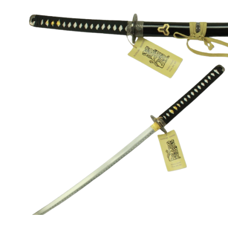 Katana de décoration "HATORI HANZO" Noir et Dorée