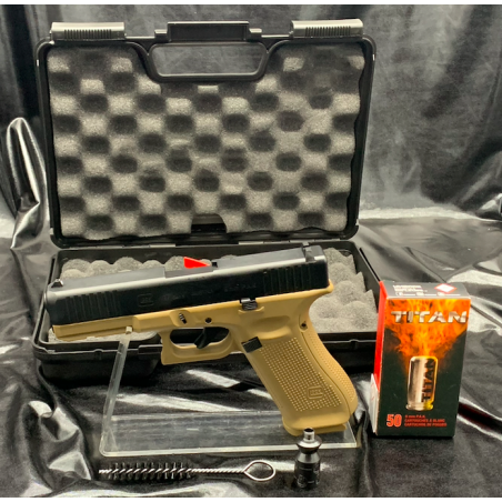 GLOCK 17 GEN5 - COYOTE - 9MM PAK - Pistolet d'alarme à balle à blanc + 50 Munitions