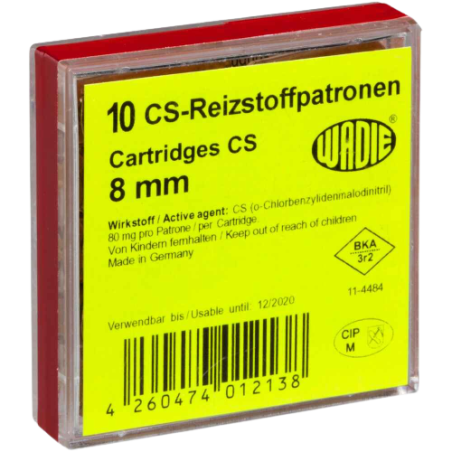 Boite de 10 cartouches à gaz calibre 8mm. Pas cher