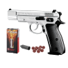 Pistolet à blanc Kimar 75 Chrome cal 9mm PAK + 50 munitions+ Embout Self Gomme- Pas cher