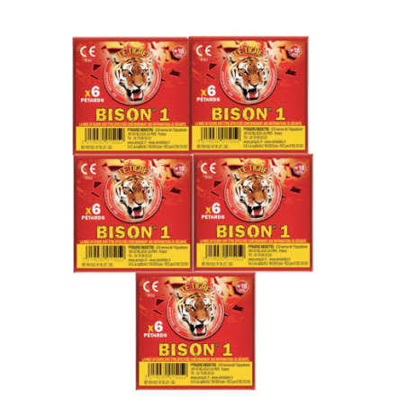 Paquet de 6 Pétard à mèche Bison 1 - Artifice