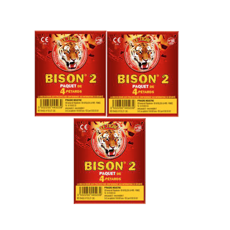 Paquet de 6 Pétard à mèche Bison 2 - Artifice