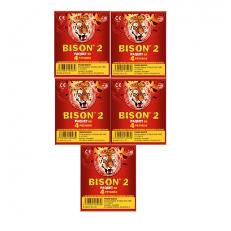 Paquet de 6 Pétard à mèche Bison 2 - Artifice
