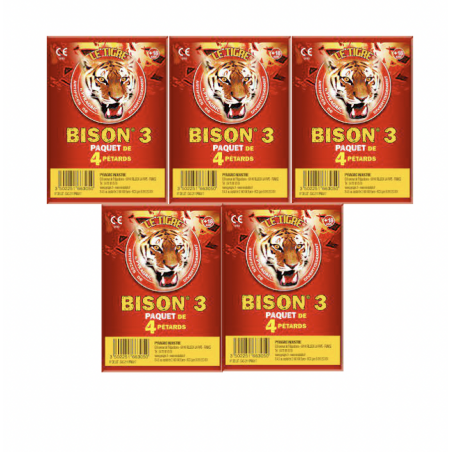 Paquet de 6 Pétard à mèche Bison 3- Artifice