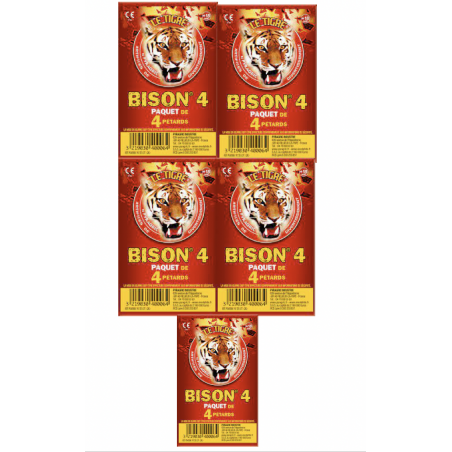 Paquet de 6 Pétard à mèche Bison 4- Artifice