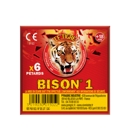 Paquet de 6 Pétard à mèche Bison 1 - Artifice
