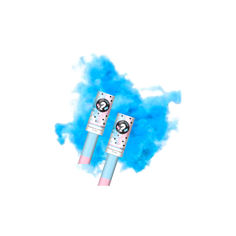 "Spécial Baby Shower" Fumigène à main Bleu intense 45" - Le Tigre "Spécial Baby Shower" Fumigène à main Bleu intense 45" - Le Tigre