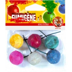 2X Boite de 12 paquets - "Fumigènes boules X6" - "Le Tigre" - Couleurs assorties