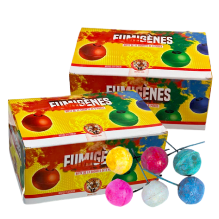 2X Boite de 12 paquets - "Fumigènes boules X6" - "Le Tigre" - Couleurs assorties