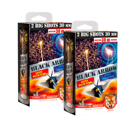 2X Boîtes "Black Arrow" de 2pièces - Mortier/Chandelle Monocoup pas cher et Ultra puissante