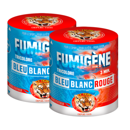 Fumigène équipe de France - Tricolore - "Le Tigre" - Bleu/Blanc/Rouge