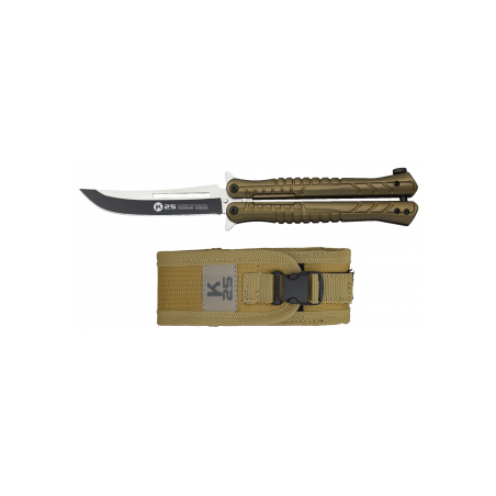 Couteau papillon K25 coyote-Lame 10 cm