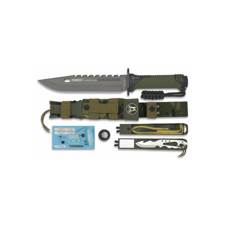 Couteau de survie "K25" Thunder I - Couleur Camo sable - Lame19.8