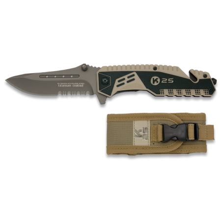 Couteau pliant marron claire/noir K25 - promotion/livraison gratuite