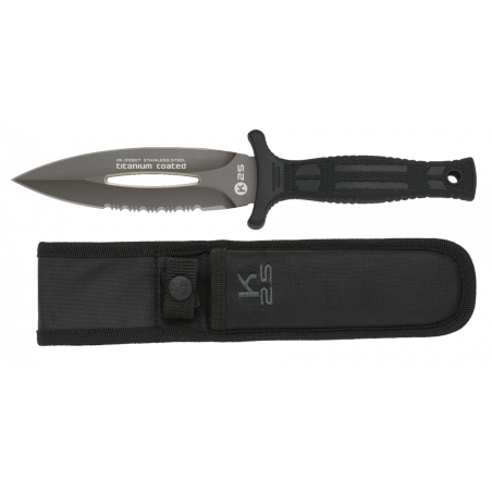 Couteau botte noir K25 CNC- Promotion / livraison gratuite