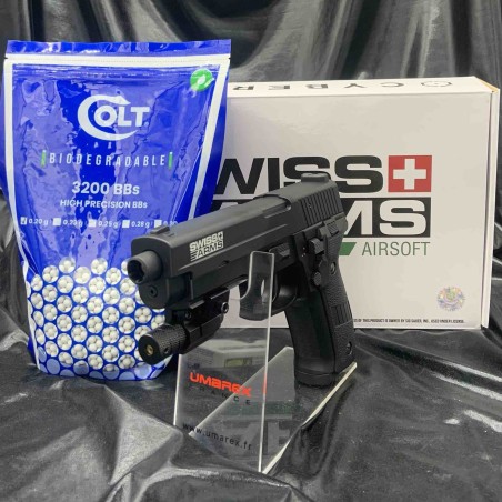 Swiss Arms Navy Pistol AEP RTP Nimh Metal Slide 6mm 30Bbs /C12