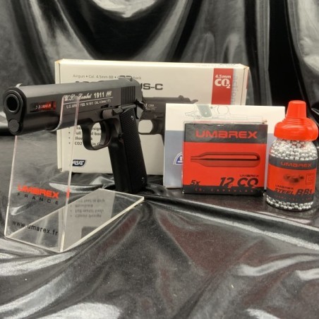 Superbe réplique billes acier - PISTOLET Colt 1911 US CO2 4.5mm -BBS