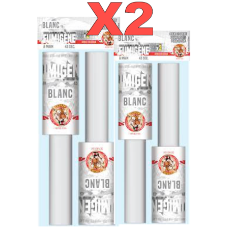 X2 Lots de 2 Fumigène à main - Blanc intense 45" - Le Tigre (4 pièces au total)