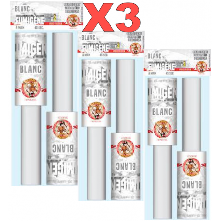 X3 Lots de 2 Fumigène à main - Blanc intense 45" - Le Tigre