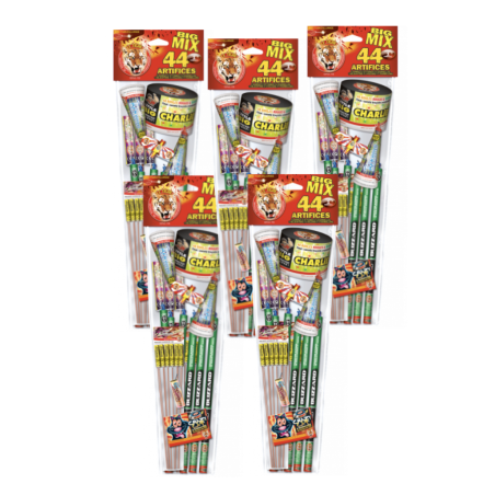 5X Sachets Big Mix assortiment de 44 artifices
