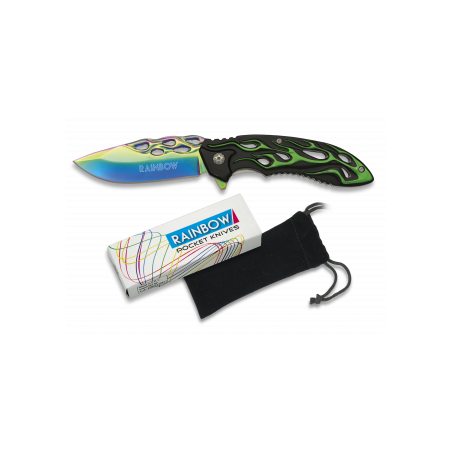 Magnifique Couteau pliant Albainox Colorful. Titane