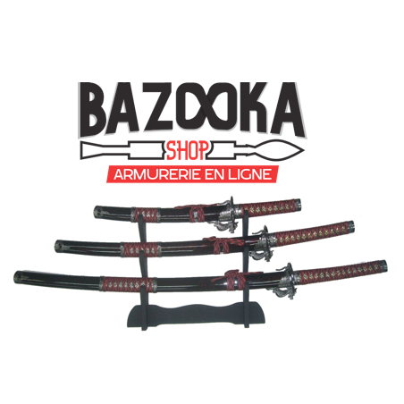 Set 3 pièces : Katana- Wakazashi- Tanto - "Dragon Wing Red Edition"