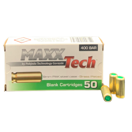 Maxxtech 50 Munitions - 9mm PAK - Balle a blanc