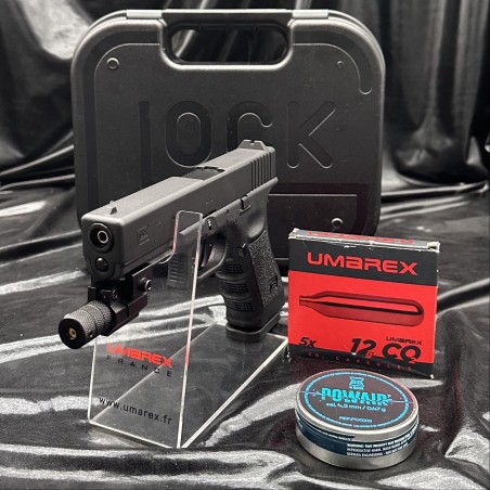 Pack laser prêt à tirer "GLOCK 17" - Cal. BBs 4.5 et 4.5mm plomb