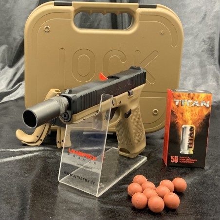 "Pack prêt a tirer self gomm" Pistolet- "GLOCK 17 COYOTE GEN5" - Cal...